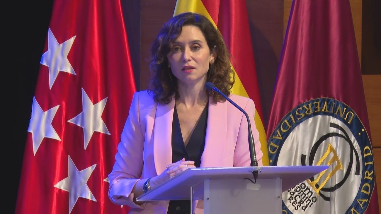 Ayuso promociona universidades madrileñas en EEUU.