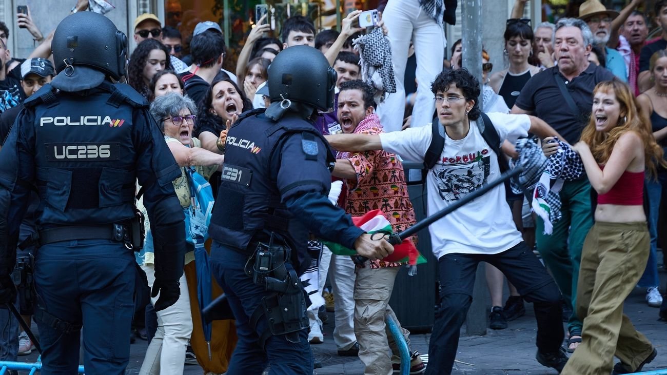 Protestas propalestinas en Madrid dejan 22 policías heridos y dos detenidos