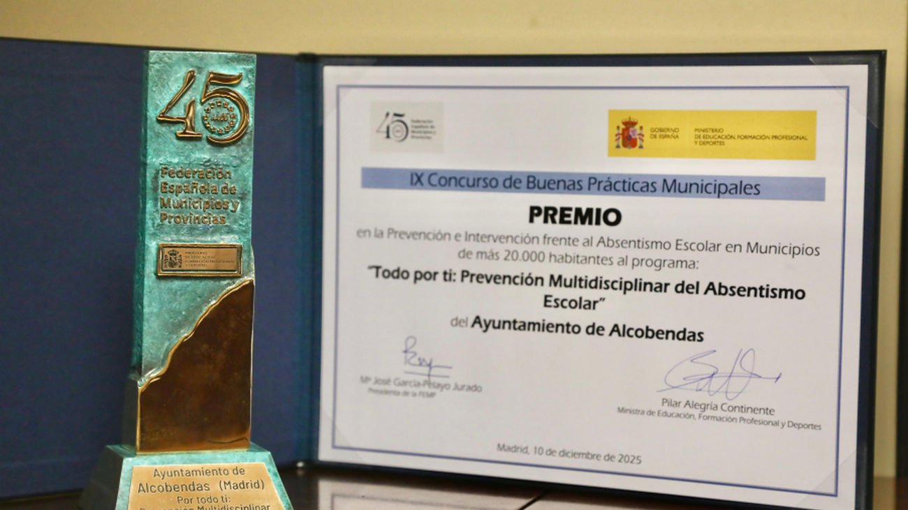 Reconocimiento de la FEMP a Alcobendas por sus buenas prácticas en prevención del absentismo y mejora de la convivencia escolar