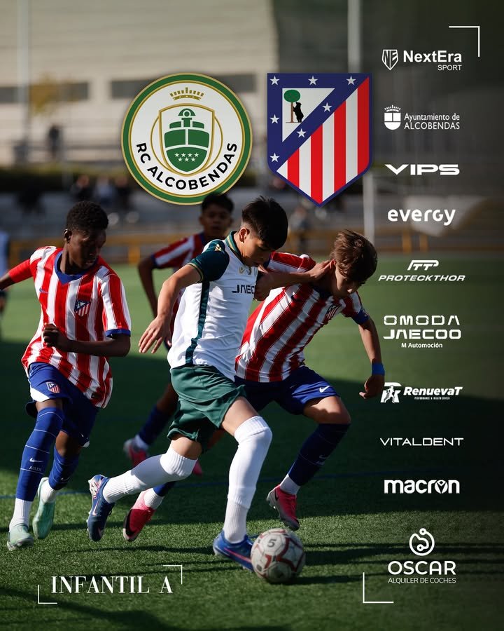 El Infantil A de Alcobendas brilla en un emocionante partido contra el Atlético de Madrid