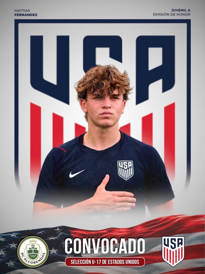 Matías Fernández, joven promesa del Rayo Alcobendas, convocado por la selección sub-17 de Estados Unidos